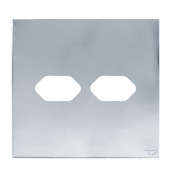 Placa p/ 2 Tomadas 4x4 - Novara Glass Espelhada Placa p/ 2 Tomadas 4x4 - Novara Glass Espelhada